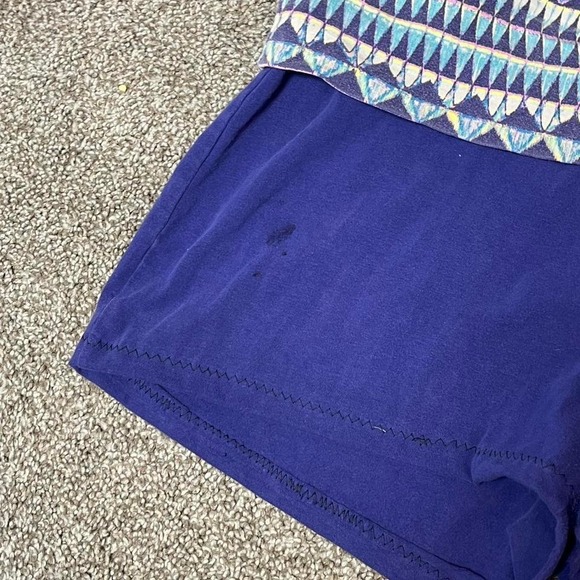 purple tribal print Mossimo Foldover mini shorts (reworked/upcycled) - Picture 2 of 6